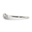 Sterling Silver Rhod-pltd Polished Created Ruby and White Topaz Ring - Birthstone Company