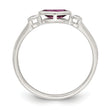 Sterling Silver Rhodium-plated Polished Rhololite and White Topaz Ring