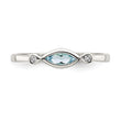 Sterling Silver Rhodium-plated Polished Aquamarine/White Topaz Ring