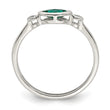 Sterling Silver Rhod-platd Polished Created Emerald/White Topaz Ring - Birthstone Company