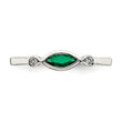 Sterling Silver Rhod-platd Polished Created Emerald/White Topaz Ring