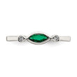 Sterling Silver Rhod-platd Polished Created Emerald/White Topaz Ring - Birthstone Company