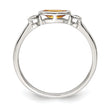 Sterling Silver Rhodium-plated Polished Citrine and White Topaz Ring