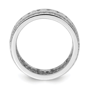 Sterling Silver Rhodium-plated CZ 3-row Eternity Ring - Birthstone Company