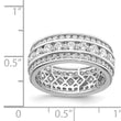 Sterling Silver Rhodium-plated CZ 3-row Eternity Ring - Birthstone Company