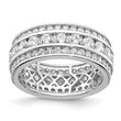 Sterling Silver Rhodium-plated CZ 3-row Eternity Ring - Birthstone Company