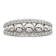 Sterling Silver CZ WithBeads Ring