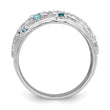 Sterling Silver Rhodium-plated London Blue Topaz and Diamond Ring - Birthstone Company