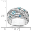 Sterling Silver Rhodium-plated London Blue Topaz and Diamond Ring - Birthstone Company