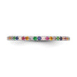 Prizma Sterling Silver Rhodium-plated Colorful CZ Thin Band Ring - Birthstone Company
