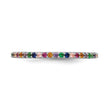 Prizma Sterling Silver Rhodium-plated Colorful CZ Thin Band Ring - Birthstone Company