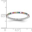 Prizma Sterling Silver Rhodium-plated Colorful CZ Thin Band Ring - Birthstone Company