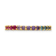 Prizma Sterling Silver Gold-tone 14K Flash Gold-plated Colorful CZ Eternity Band Ring