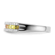 Prizma Sterling Silver Rhodium-plated Princess White and Colorful Channel-Set CZ Ring