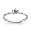 Sterling Silver Rhodium Plated CZ Star Ring