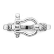 De-Ani Sterling Silver Rhodium-Plated Polished Shackle with Rope Trim Ring