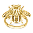 Sterling Silver Blk/White RH-plated Gold Tone CZ Bumblebee Ring