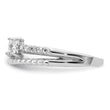 Sterling Silver Rhodium-plated Polished Double CZ Bow Ring