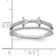 Sterling Silver Rhodium-plated Polished Double CZ Bow Ring