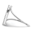 Sterling Silver Rhodium-plated Polished CZ Cross Ring