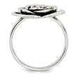 Sterling Silver Polished Antiqued Rose Ring