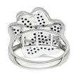 Sterling Silver Rhodium-plated Polished CZ Paw Print Ring