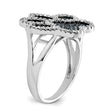 Sterling Silver Rhodium-plated Polished CZ Paw Print Ring