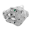 Sterling Silver Rhodium-plated Polished CZ Cheetah Ring