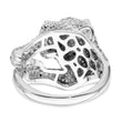 Sterling Silver Rhodium-plated Polished CZ Cheetah Ring