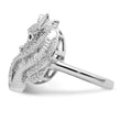 Sterling Silver Rhodium-plated Polished CZ Unicorn Ring