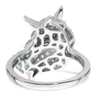 Sterling Silver Rhodium-plated Polished CZ Unicorn Ring