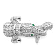 Sterling Silver Rhodium-plated Polished CZ Alligator Ring