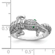 Sterling Silver Rhodium-plated Polished CZ Alligator Ring