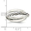 Sterling Silver Polished & Twisted Intertwined Rings