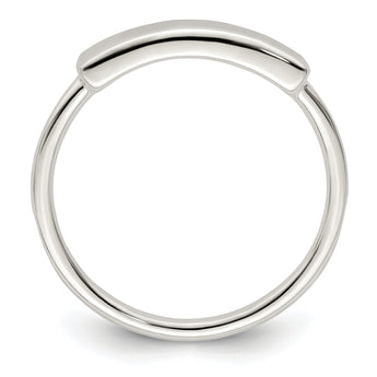 Sterling Silver Polished Engraveable Top Ring