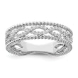 Sterling Silver Rhodium plated CZ Band