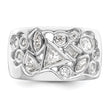Sterling Silver Rhodium-plated Multi-shaped CZ Ring