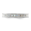 Sterling Silver Polished Rhodium-plated Channel Set CZ Band