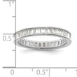 Sterling Silver Polished Rhodium-plated Channel Set CZ Band