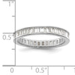 Sterling Silver Polished Rhodium-plated Channel Set CZ Band - Birthstone Company