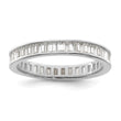 Sterling Silver Polished Rhodium-plated Channel Set CZ Band - Birthstone Company