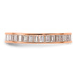 Sterling Silver Polished Rose-tone Channel Set CZ Band - Birthstone Company