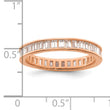 Sterling Silver Polished Rose-tone Channel Set CZ Band - Birthstone Company
