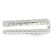 Sterling Silver Polished CZ Beaded Double Fancy Ring