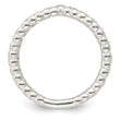 Sterling Silver Polished CZ Beaded Double Fancy Ring