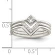 Sterling Silver Polished Square CZ 3 Ring Set
