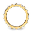 Sterling Silver Rose & Gold-tone Baguette CZ Eternity 3 Band Set - Birthstone Company