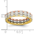 Sterling Silver Rose & Gold-tone Baguette CZ Eternity 3 Band Set - Birthstone Company