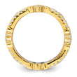 Sterling Silver Rose & Gold-tone Eternity CZ 3 Band Set