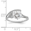 Sterling Silver Rhodium-plated Overlap CZ Ring
